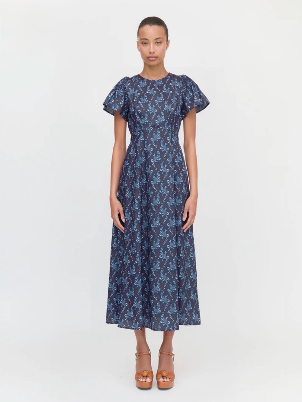 Hill House Dominique Dress - Navy Cala Paisley